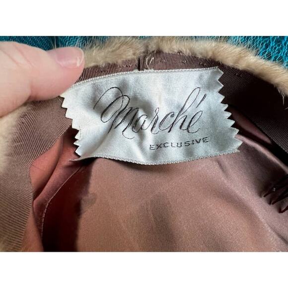 Vintage pill box hat fur with combs - Picture 7 of 11